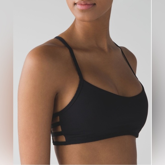Lululemon Black Hot Spell Bra Strappy Caged In Bralette - Picture 3 of 12